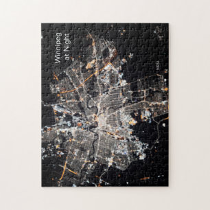 Winnipeg bij nacht, NASA ISS ruimtestation Foto Legpuzzel