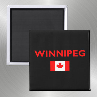 Winnipeg Canada Canadese vlag Donkere kleur Magneet