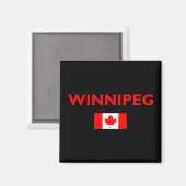 Winnipeg Canada Canadese vlag Donkere kleur Magneet (Voorkant / Achterkant)