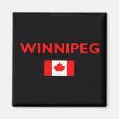 Winnipeg Canada Canadese vlag Donkere kleur Magneet (Voorkant)