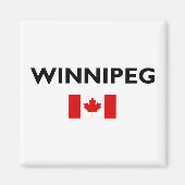 Winnipeg Canada Canadese Vlag Licht-Kleur Magneet (Voorkant)