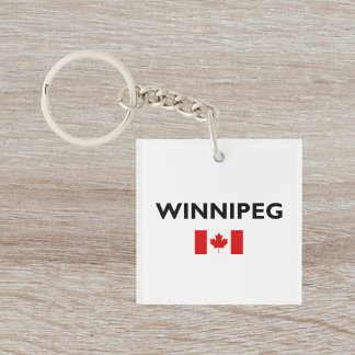 Winnipeg Canada Canadese Vlag Licht-Kleur Sleutelhanger