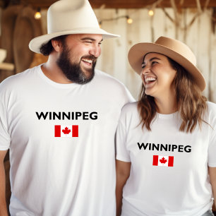 Winnipeg Canada Canadese Vlag Licht-Kleur T-shirt
