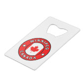 Winnipeg Canada Creditkaart Flessenopener (Voorkant Gekanteld)