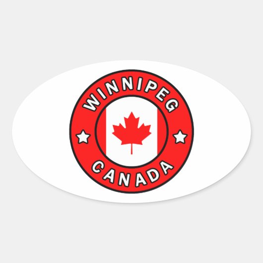 Winnipeg Canada Ovale Sticker (Voorkant)
