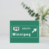 Winnipeg, Canada Road Sign Briefkaart (Staand voorkant)