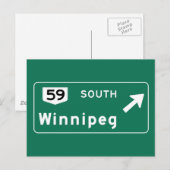 Winnipeg, Canada Road Sign Briefkaart (Voorkant / Achterkant)