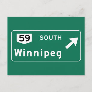 Winnipeg, Canada Road Sign Briefkaart