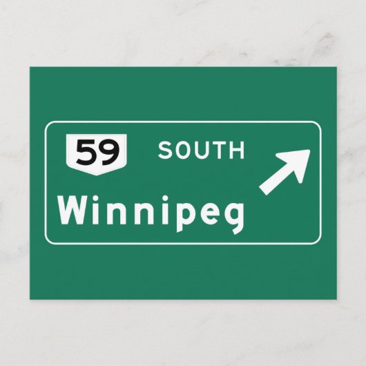 Winnipeg, Canada Road Sign Briefkaart (Voorkant)
