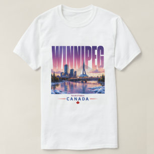 Winnipeg Canada Silhouette Rivierfront Reis Souven T-shirt