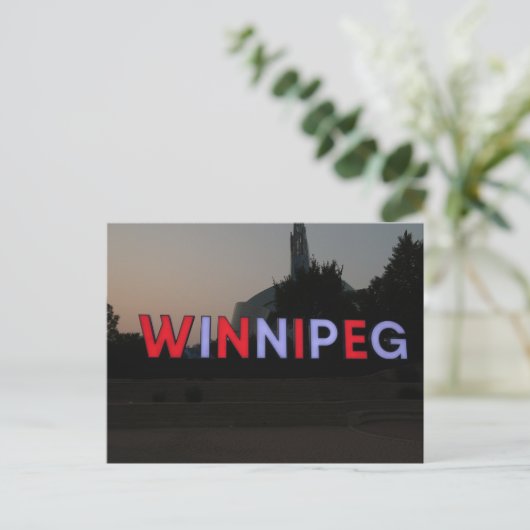 Winnipeg, Canada Teken Briefkaart (Staand voorkant)