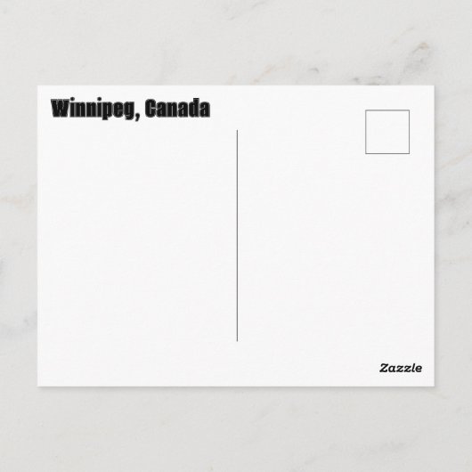 Winnipeg, Canada Teken Briefkaart (Achterkant)
