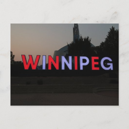 Winnipeg, Canada Teken Briefkaart (Voorkant)