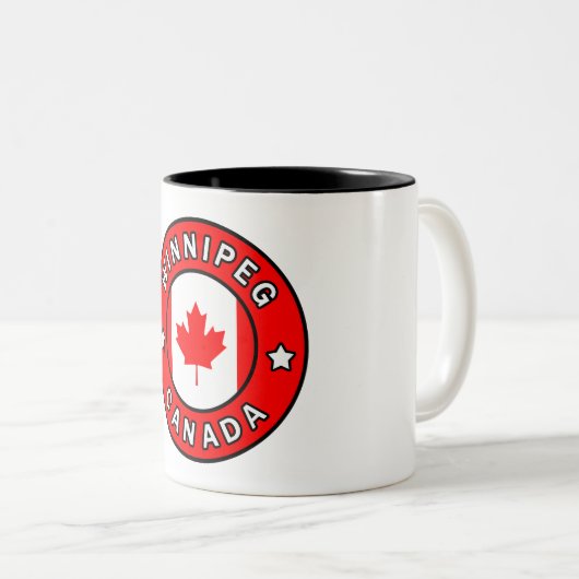 Winnipeg Canada Tweekleurige Koffiemok (Voorkant rechts)
