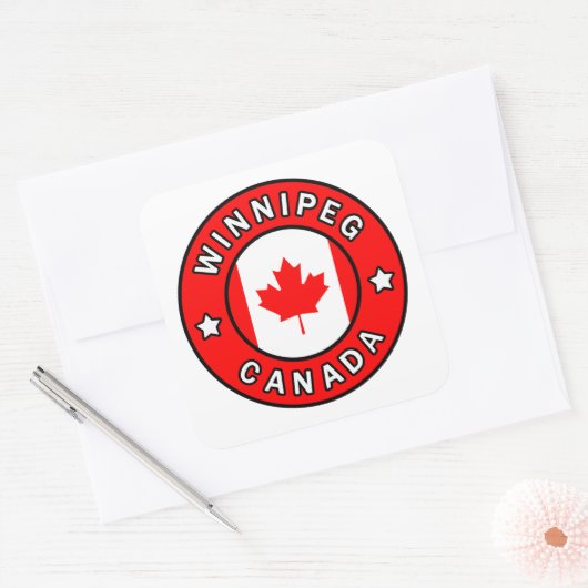 Winnipeg Canada Vierkante Sticker (Envelop)