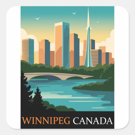 Winnipeg Canada Vierkante Sticker (Voorkant)
