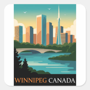 Winnipeg Canada Vierkante Sticker