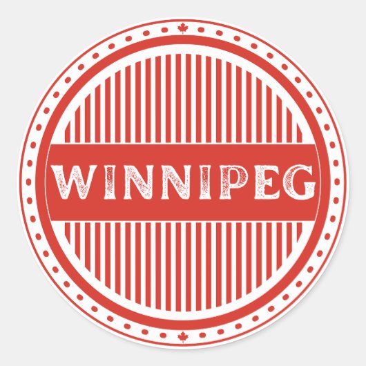 Winnipeg City Pride Emblem – Canadian Identity Ronde Sticker (Voorkant)