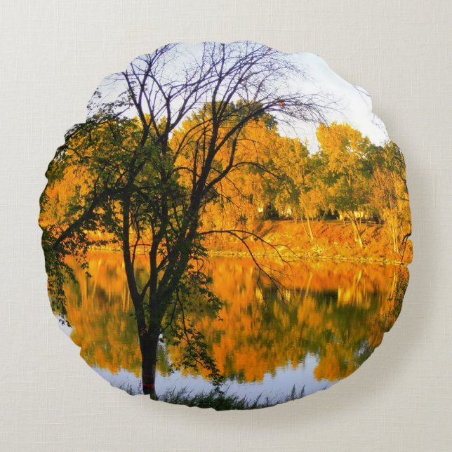 Winnipeg Herfst Rond Kussen (Voorkant)
