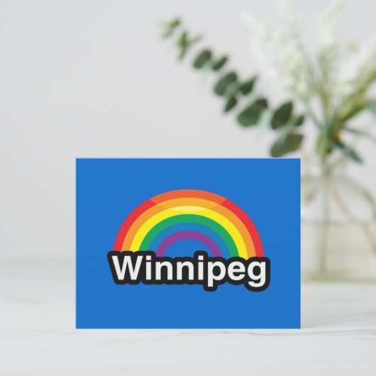 WINNIPEG LGBT PRIDE RAINBOW BRIEFKAART (Staand voorkant)