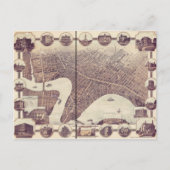 Winnipeg Manitoba Canada Bird's Eye Uitzicht Map 1 Briefkaart (Voorkant)