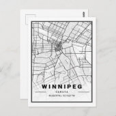 Winnipeg Manitoba Columbia Canada Travel City Map Briefkaart (Voorkant / Achterkant)