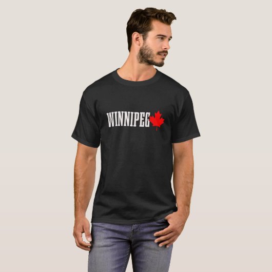 Winnipeg Manitoba Maple Leaf Canada Canadian Flag T-shirt (Voorkant volledig)