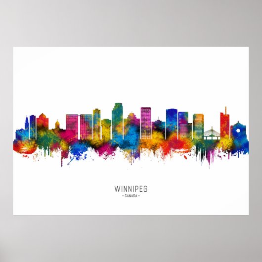 Winnipeg Manitoba Skyline Poster (Voorkant)