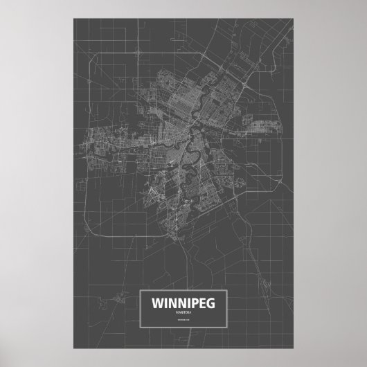 Winnipeg, Manitoba (zwart wit) Poster (Voorkant)
