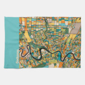 Winnipeg Map/blauw Theedoek (Horizontaal)