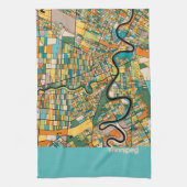 Winnipeg Map/blauw Theedoek (Verticaal)