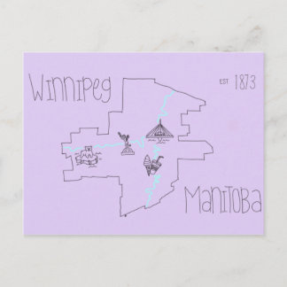 Winnipeg Map Briefkaart