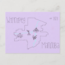 Winnipeg Map Briefkaart