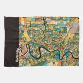 Winnipeg Map/zwart Theedoek (Horizontaal)