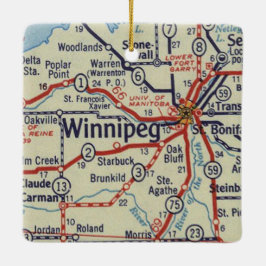 Winnipeg MB  Map Keramisch Ornament