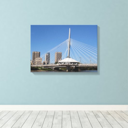 Winnipeg Provencher Bridge Canvas Afdruk (Insitu (Houten vloer))