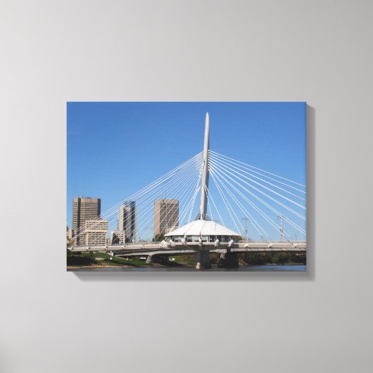 Winnipeg Provencher Bridge Canvas Afdruk (Voorkant)