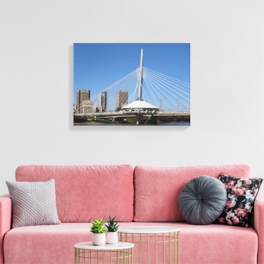 Winnipeg Provencher Bridge Canvas Afdruk (Insitu (Woonkamer))