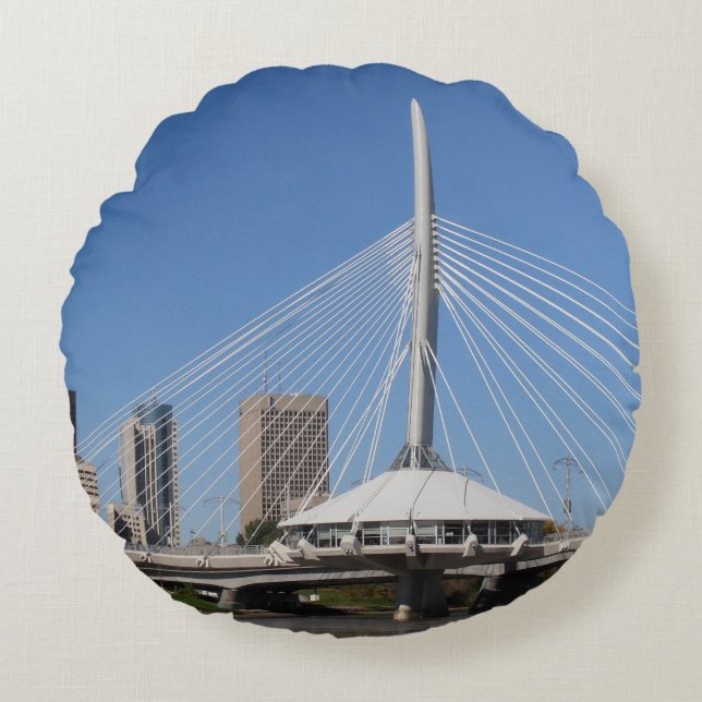 Winnipeg Provencher-brug Rond Kussen (Voorkant)