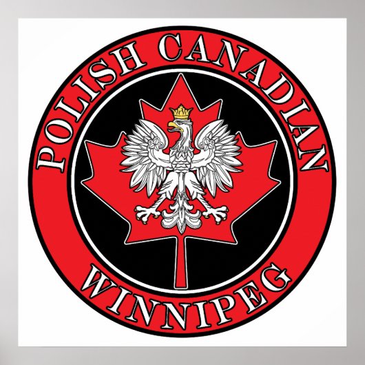 Winnipeg Round Poland Canadian Leaf Poster (Voorkant)