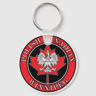 Winnipeg Round Poland Canadian Leaf Sleutelhanger