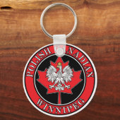 Winnipeg Round Poland Canadian Leaf Sleutelhanger (Voorkant)