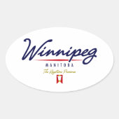Winnipeg Script Ovale Sticker (Voorkant)