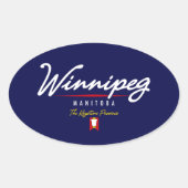 Winnipeg Script Ovale Sticker (Voorkant)