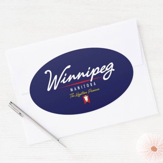 Winnipeg Script Ovale Sticker (Envelop)