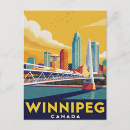 Winnipeg Silhouette Canada Vintage Kunst Briefkaart