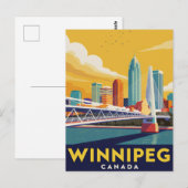 Winnipeg Skyline Canada Vintage Art Briefkaart (Voorkant / Achterkant)
