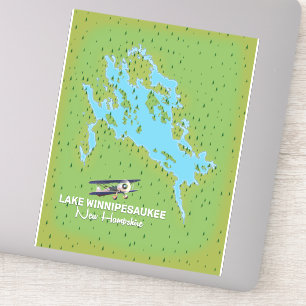 Winnipesaukee meer New Hampshire reisposter Sticker