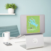Winnipesaukee meer New Hampshire reisposter Sticker (Laptop op bureau)