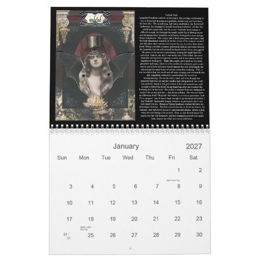 Winona Cookie's Macabre Gothic uit 2012 Kalender (Jan 2027)